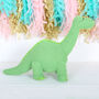 Ice Blue, Green Or Orange Diplodocus Dinosaur Soft Toy, thumbnail 4 of 7