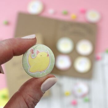 Cute Easter Badges, Pack Of Four, 3 of 4