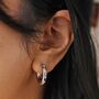 Stainless Steel Chunky Crystal Hoop Earrings, thumbnail 1 of 9