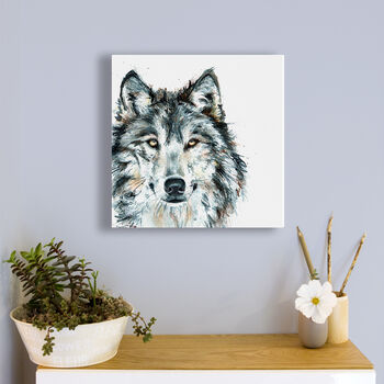 Inky Wolf Canvas Gallery Print, 3 of 9