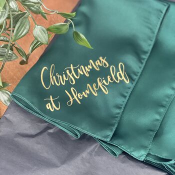 Personalised Reusable Forest Green Napkin Set, 3 of 5