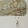 Mens Chunky 925 Silver Long Length Raw Crystal Necklace, thumbnail 1 of 3