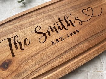Personalised Engraved Acacia Chopping Board, 3 of 5