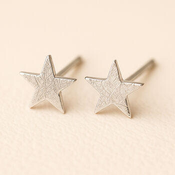Sterling Silver Star Stud Earrings, 2 of 9