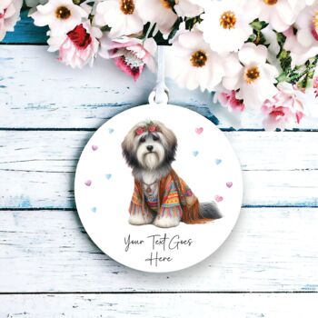 Personalised Maltese Hippie Dog Decoration B, 2 of 2