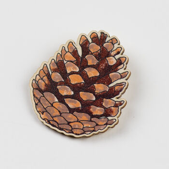 Wooden Pine Cone Brooch, 2 of 4