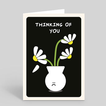 Thinking Of You Sad Flower Vase Sympathy Get Well Card, 2 of 2