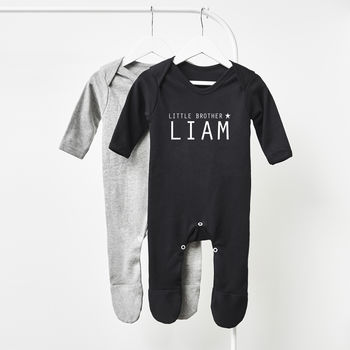 Little Brother Personalised Babygrow, 2 of 12