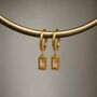 Rectangle Glister Huggie Earrings, thumbnail 4 of 4
