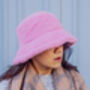 Pink Fluffy Teddy Bucket Hat, thumbnail 6 of 6