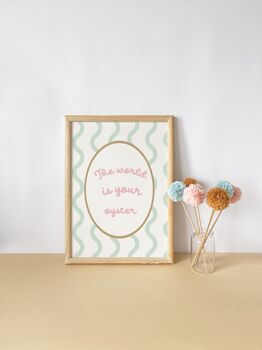 Gilrs Personalised Mermaid Print Set Of Three 'The world is your oyster', 2 of 5