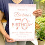 70th Birthday Rose Gold Welcome Sign, thumbnail 3 of 6