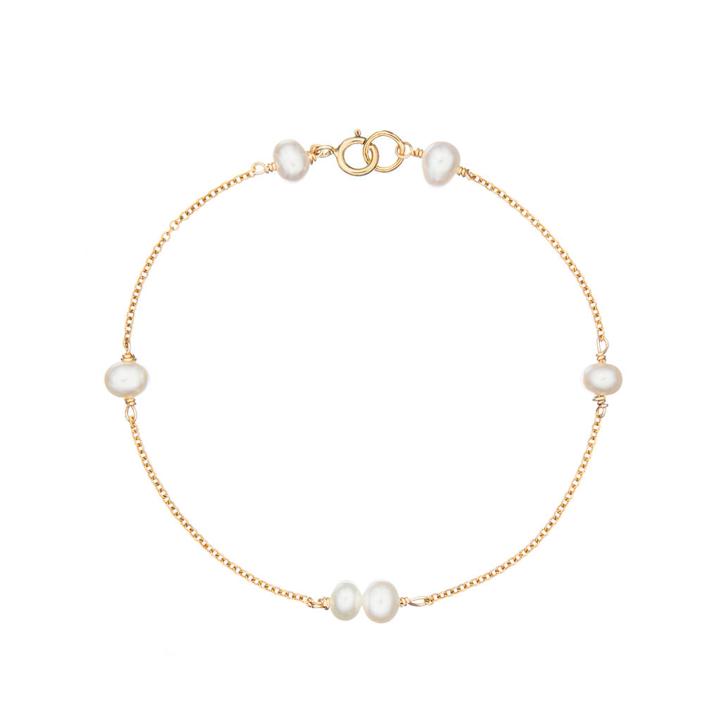 Delicate Pearl Bracelet Including Six Pearls By LILY & ROO