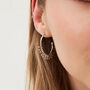Sterling Silver Crown Textured Molten Hoop Earring, thumbnail 5 of 11