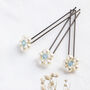 Set Of Three Something Blue Pearl Flower Hairpins, thumbnail 5 of 6