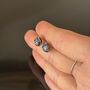 Rainbow Abstract Fused Glass Sterling Silver Stud Earrings, thumbnail 9 of 10