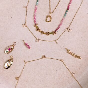 Solid 9k Gold Personalised Name Pendant, 4 of 5