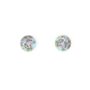 Mini Round Stud Earrings In Silver Sparkle, thumbnail 3 of 4