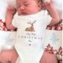 Personalised My First Christmas Bodysuit Reindeer, thumbnail 1 of 4