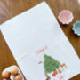 Woodland Animal Christmas Tea Towel, thumbnail 4 of 4