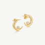 Gold Or Silver Women's Dainty Crescent Moon And Star Stud Earrings, thumbnail 1 of 6