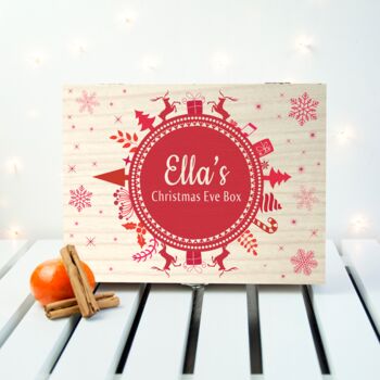 Personalised Christmas Eve Box With Snowflake Wreath, 3 of 12