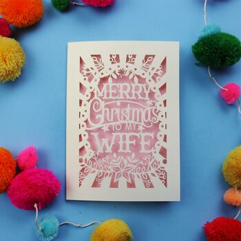 Papercut Wife Christmas Card, 2 of 7