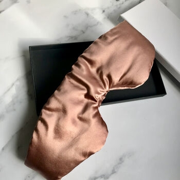 Supersized Silk Eye Mask In Sunset Pink, 5 of 5