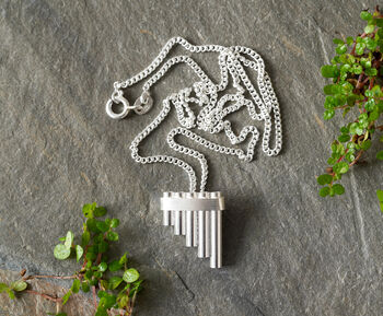 Peter Pan's Pipe Necklace In Solid Sterling Silver, 3 of 4