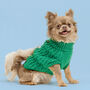 Plain Knitted Green Dog Jumper, thumbnail 1 of 4