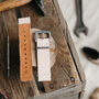 'Pink Moorish' Leather Smartwatch Strap; Handmade Band, thumbnail 6 of 8