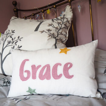 Personalised Name Cushion With Stars, 6 of 7