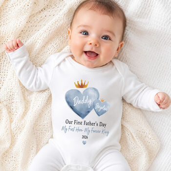 Personalised First Father’s Day Hero Baby Outfit, 2 of 10
