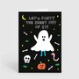 Funny Ghost Halloween Card Let's Party The Sheet Out, thumbnail 2 of 2