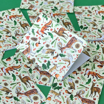 Woodland Animals Christmas Card Pack Of 12, 9 of 10
