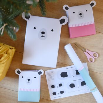 Polar Bear Family Recyclable Wrapping Paper Kit, 4 of 11