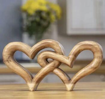 Wooden Entwined Hearts Valentine's Day Gift, 2 of 5