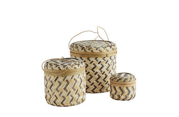 Round Woven Basket With Lid, 5 of 6