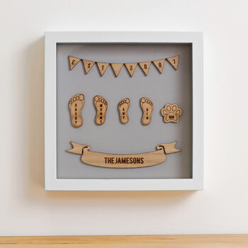 Personalised Family Footprint Frame, 3 of 11