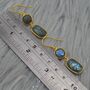 Labradorite Earrings: Gold Plated Silver, Dangle Drop, thumbnail 5 of 5