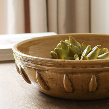 Large Ochre Decorative Bowl, 3 of 3