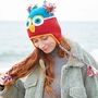 Colourful Owl Hand Knitted Woollen Animal Hat, thumbnail 5 of 5