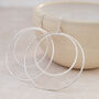 Sterling Silver Two Circle Hoop Earrings, thumbnail 2 of 4