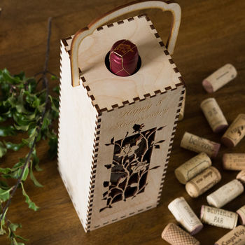 Climbing Roses Personalised Wood Wine Gift Box, 2 of 4