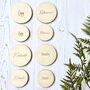 Round Wooden Wedding Favour Place Name Settings, thumbnail 9 of 9