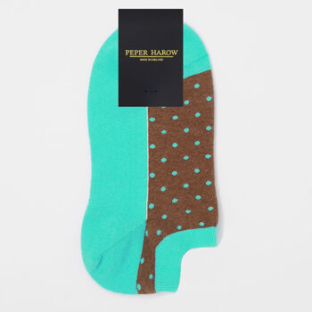 Polka Ocean And Organic White Women's Trainer Socks, 7 of 7
