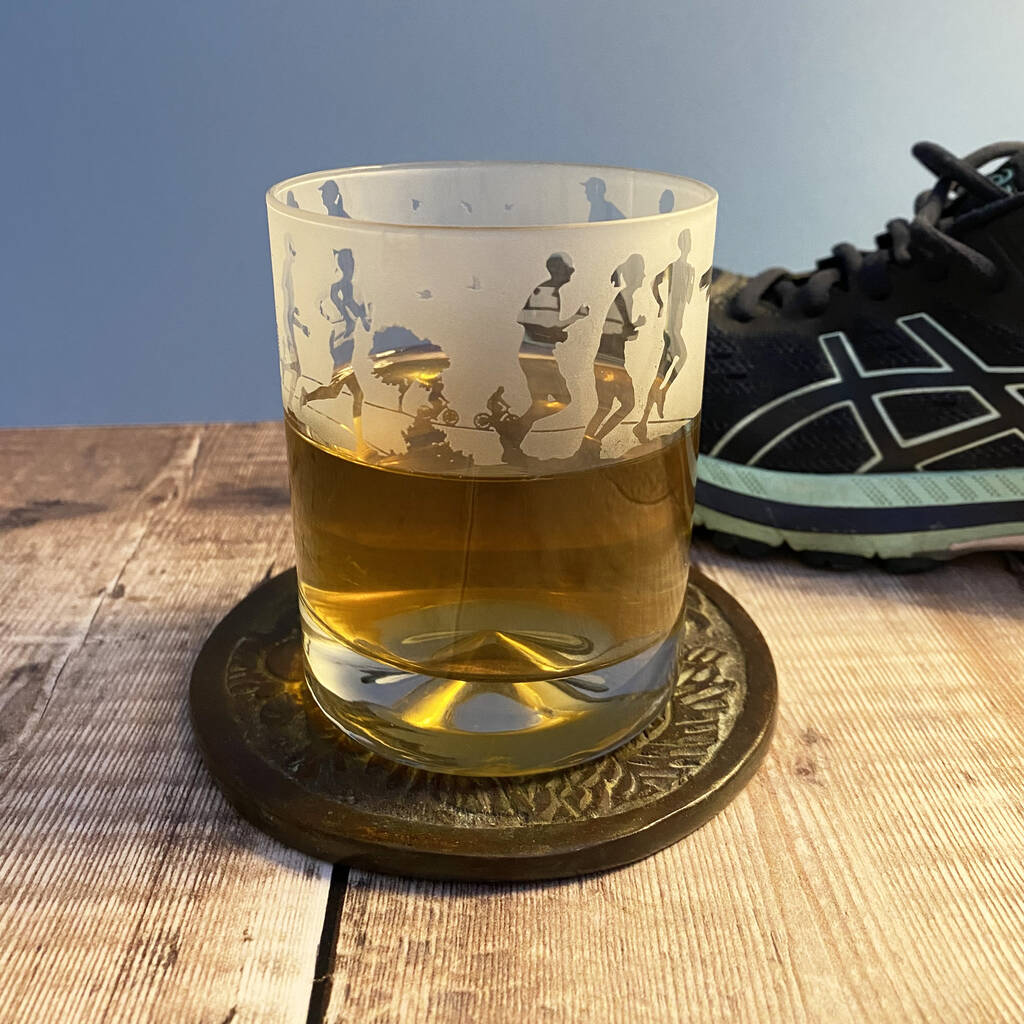 Runner's Etched Glass Tumbler, 1 of 6