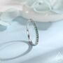 Emerald Green Ombre Half Eternity Ring Sterling Silver, thumbnail 1 of 12