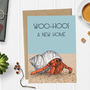 Funny Hermit Crab Illustration New Home Card, thumbnail 1 of 2