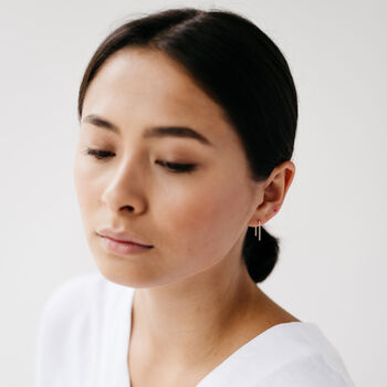 Recycled Silver Arch Pin Threader Earrings, 2 of 2